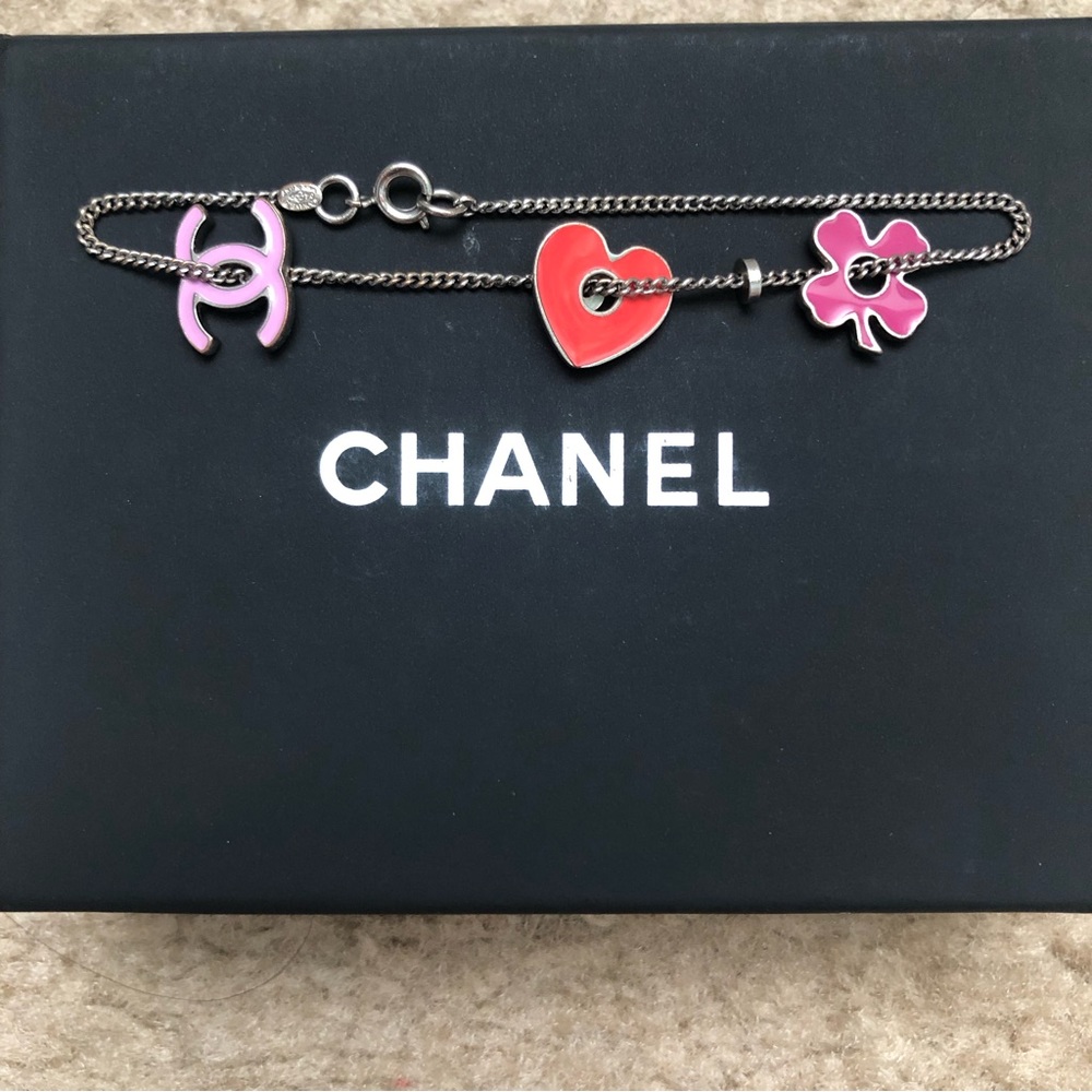 Authentic Chanel Vintage CC Clover/Heart Bracelet & Necklace (2pc set) - Picture 2 of 13